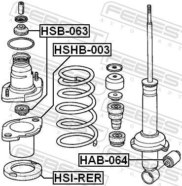 Patin de ressort (Support ressort) FEBEST HSI-RER