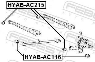 Silent bloc de suspension FEBEST ref. HYAB-AC116