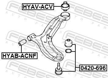 Silentblock de Suspensión FEBEST ref. HYAB-ACNF