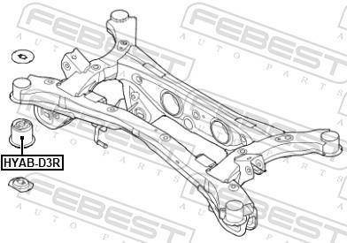 Suspension, corps de l'essieu FEBEST ref. HYAB-D3R