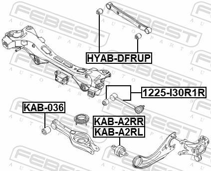 Suspensão, braço oscilante FEBEST ref. HYAB-DFRUP