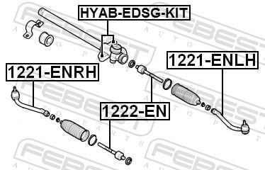 Suspension, crémaillère de direction FEBEST ref. HYAB-EDSG-KIT