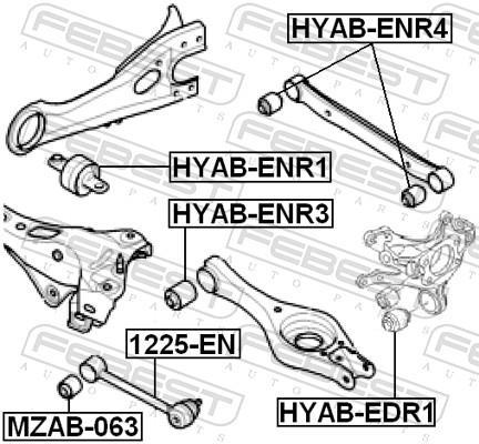Silent bloc de suspension FEBEST ref. HYAB-ENR1