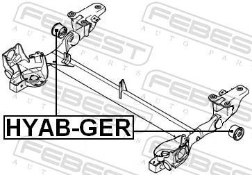 Suspension, corps de l'essieu FEBEST ref. HYAB-GER
