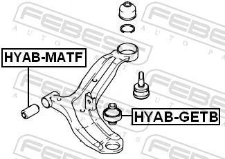 Silent bloc de suspension FEBEST HYAB-GETB