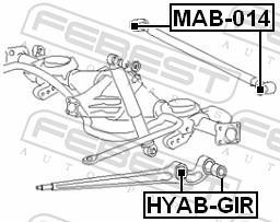 Silent bloc de suspension FEBEST HYAB-GIR
