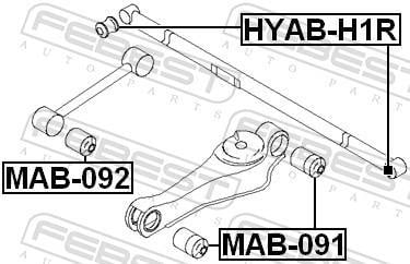 Silent bloc de suspension FEBEST ref. HYAB-H1R