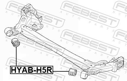 Suspension, corps de l'essieu FEBEST ref. HYAB-H5R