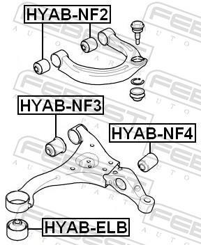 Silent bloc de suspension FEBEST HYAB-NF4