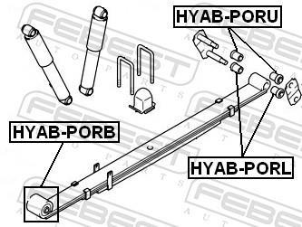 Coussinet de palier, ressort à lames FEBEST HYAB-PORU