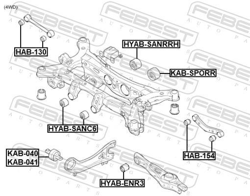 Suspension, Différentiel FEBEST ref. HYAB-SANRRH