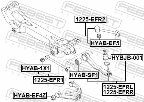 Silent bloc de suspension FEBEST HYAB-SF1