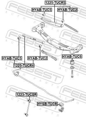 Silent bloc de suspension FEBEST ref. HYAB-TUC5
