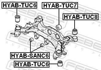 Suspension, corps de l'essieu FEBEST ref. HYAB-TUC6