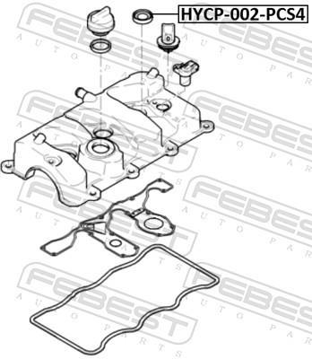 Junta de vela de ignição FEBEST ref. HYCP-002-PCS4