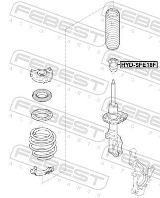 Almohadilla de tope, suspensión FEBEST ref. HYD-SFE18F