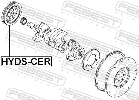 Poulie damper (Poulie de vilebrequin) FEBEST ref. HYDS-CER