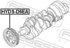 Poulie damper (Poulie de vilebrequin) FEBEST HYDS-D6EA
