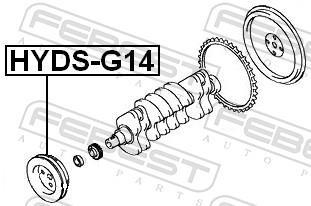 Poulie damper (Poulie de vilebrequin) FEBEST ref. HYDS-G14