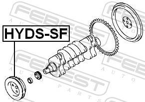 Poulie damper (Poulie de vilebrequin) FEBEST ref. HYDS-SF