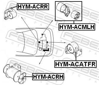 Support moteur (Silent bloc moteur) FEBEST HYM-ACATFR