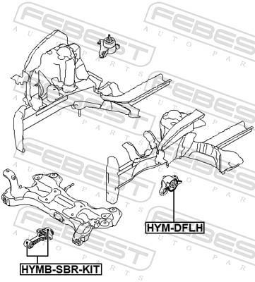 Support moteur (Silent bloc moteur) FEBEST ref. HYM-DFLH