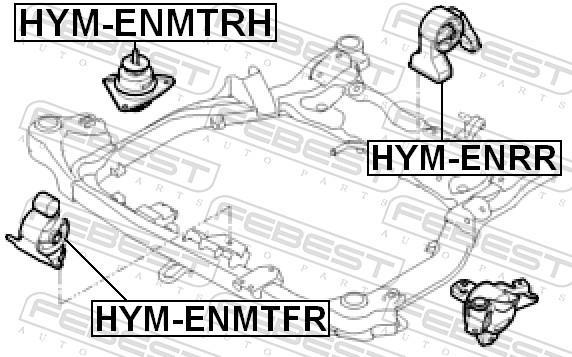 Support moteur (Silent bloc moteur) FEBEST ref. HYM-ENMTRH