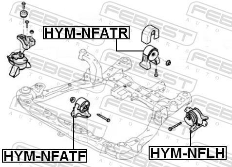 Support moteur (Silent bloc moteur) FEBEST HYM-NFLH