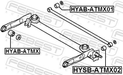 Silent bloc de suspension FEBEST HYSB-ATMX02