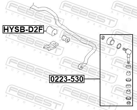 Suspension, stabilisateur FEBEST ref. HYSB-D2F