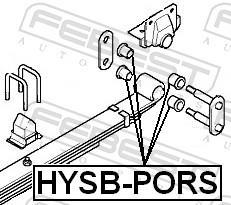 Braçadeira, mola de lâminas FEBEST ref. HYSB-PORS