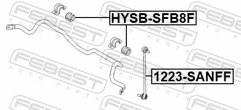 Rolamento de barra estabilizadora FEBEST ref. HYSB-SFB8F