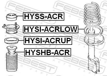 Patin de ressort (Support ressort) FEBEST ref. HYSI-ACRUP