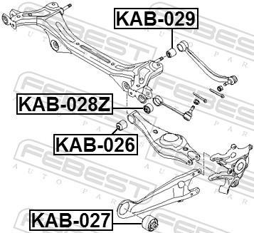 Silent bloc de suspension FEBEST KAB-028Z