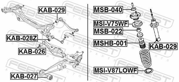Silent bloc de suspension FEBEST ref. KAB-029