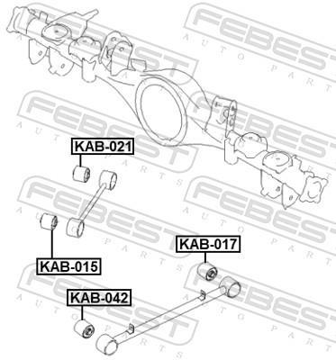 Silent bloc de suspension FEBEST KAB-042