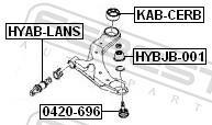 Silent bloc de suspension FEBEST ref. KAB-CERB