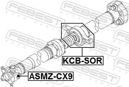 Rolamento do veio de transmissão FEBEST ref. KCB-SOR