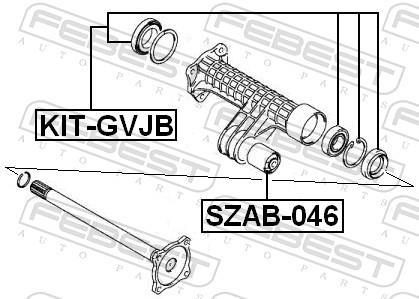 Palier, arbre moteur FEBEST ref. KIT-GVJB