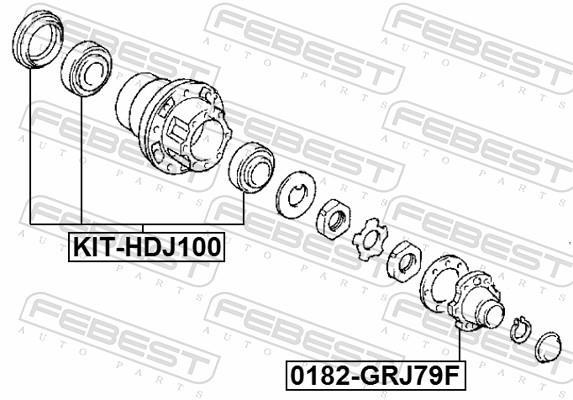 Palier, arbre moteur FEBEST ref. KIT-HDJ100