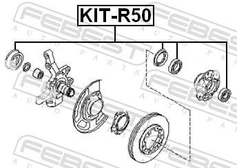 Palier, arbre moteur FEBEST ref. KIT-R50