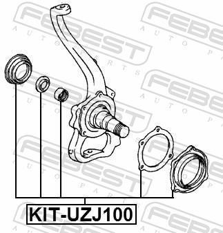 Kit de réparation, fusée d'essieu FEBEST ref. KIT-UZJ100