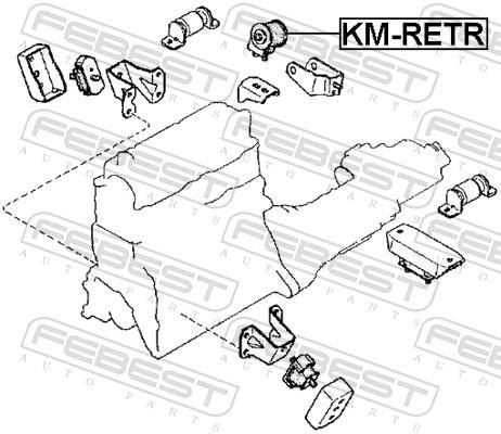 Support moteur (Silent bloc moteur) FEBEST KM-RETR