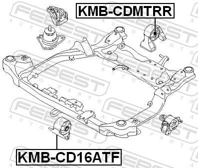 Support moteur (Silent bloc moteur) FEBEST ref. KMB-CD16ATF