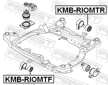 Support moteur (Silent bloc moteur) FEBEST ref. KMB-RIOMTF