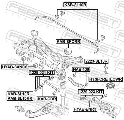 Suspension, stabilisateur FEBEST ref. KSB-SL10R