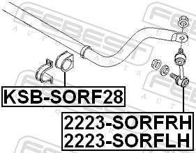 Suspension, stabilisateur FEBEST ref. KSB-SORF28