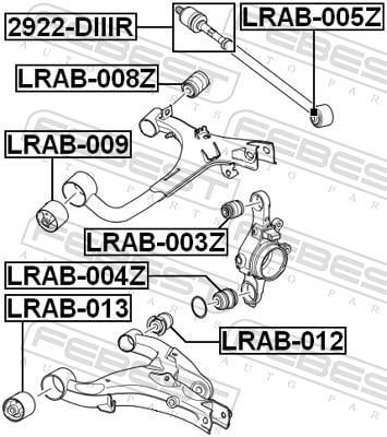 Silent bloc de suspension FEBEST ref. LRAB-008Z