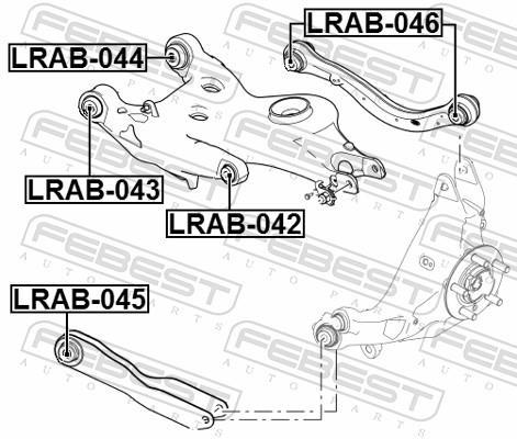Silent bloc de suspension FEBEST LRAB-046
