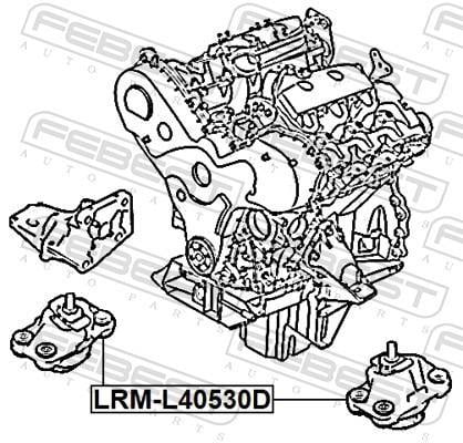 Support moteur (Silent bloc moteur) FEBEST LRM-L40530D
